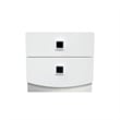 Pemberly Row 2-Drawer Poplar Wood Bedroom Nightstand in White Lacquer