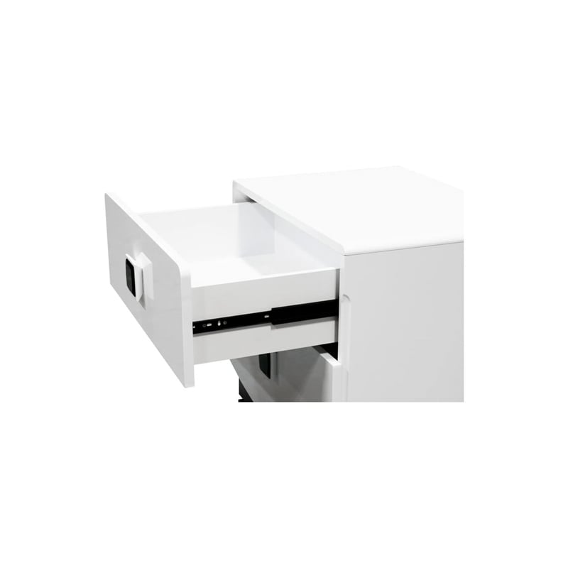 Pemberly Row 2-Drawer Poplar Wood Bedroom Nightstand in White Lacquer