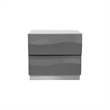 Pemberly Row 2-Drawer Poplar Wood Bedroom Nightstand in Gray High Gloss