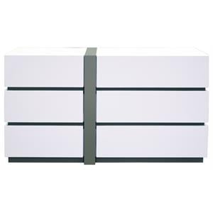Pemberly Row 6-Drawer Engineered Wood Bedroom Dresser in White
