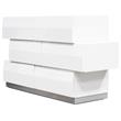 Pemberly Row 6-Drawer Poplar Wood Bedroom Dresser in White/Silver Base