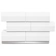 Pemberly Row 6-Drawer Poplar Wood Bedroom Dresser in White/Silver Base