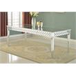 Pemberly Row Solid Wood Dining Room Table in Silver Mirrored