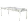 Pemberly Row Solid Wood Dining Room Table in Silver Mirrored