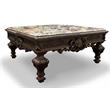 Pemberly Row Traditional Solid Wood and Faux Marble Top Coffee Table in Cherry