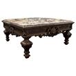 Pemberly Row Traditional Solid Wood and Faux Marble Top Coffee Table in Cherry
