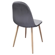 Pemberly Row Mid-Century Velvet Upholstered Dining Side Chair in Gray (Set of 4)