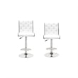 Pemberly Row Swivel Bar Stool with Crystal and Tufted Look in White (Set of 2)