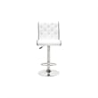Pemberly Row Swivel Bar Stool with Crystal and Tufted Look in White (Set of 2)