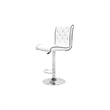 Pemberly Row Swivel Bar Stool with Crystal and Tufted Look in White (Set of 2)