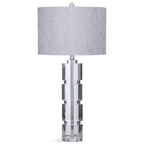 pemberly row modern / contemporary crystal table lamp in clear