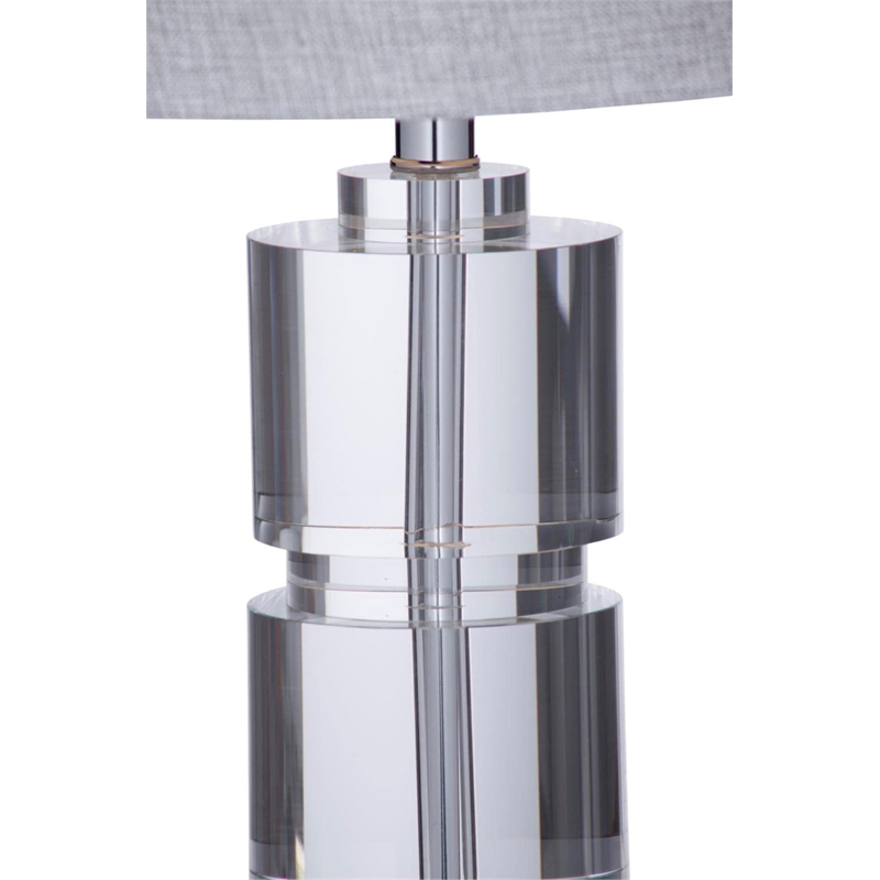 Pemberly Row Modern / Contemporary Crystal Table Lamp in Clear