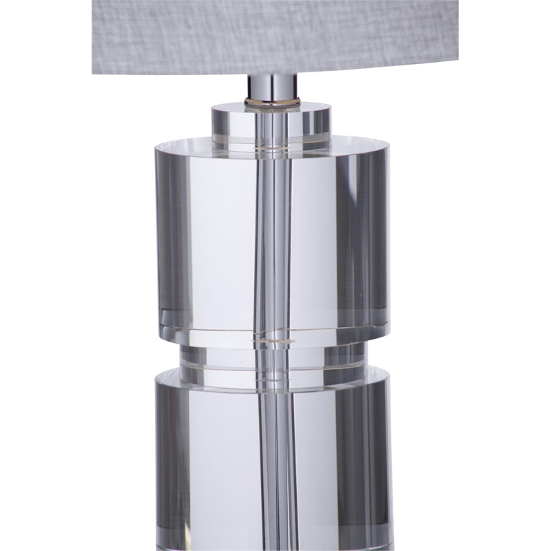 Pemberly Row Modern / Contemporary Crystal Table Lamp in Clear
