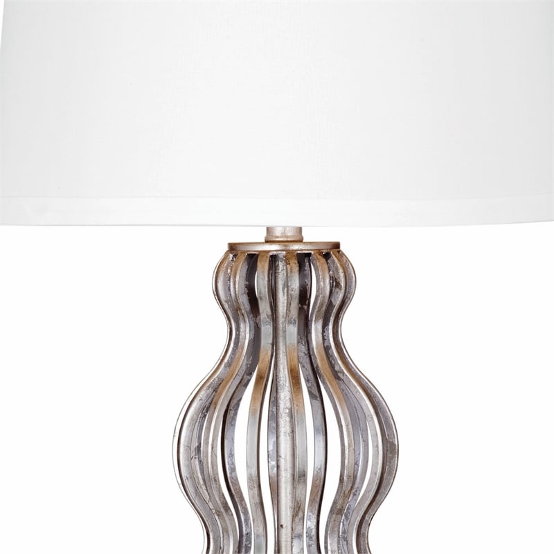Pemberly Row Modern / Contemporary Metal Table Lamp in Silver Leaf