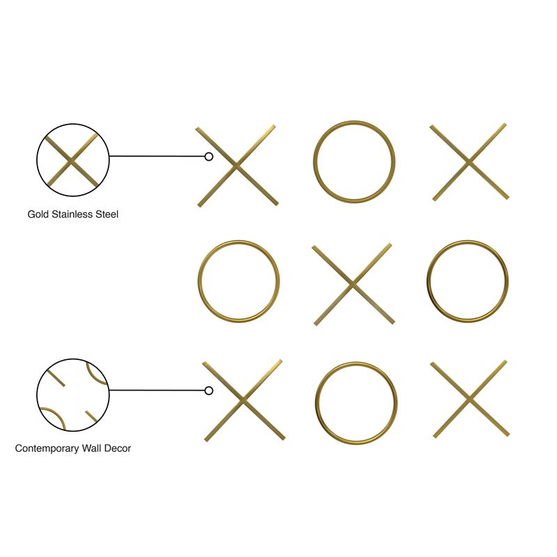 Pemberly Row Modern / Contemporary Gold Stainless Steel Wall Decor
