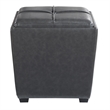 Pemberly Row Contemporary Storage Ottoman in Pewter Faux Leather