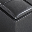 Pemberly Row Contemporary Storage Ottoman in Pewter Faux Leather