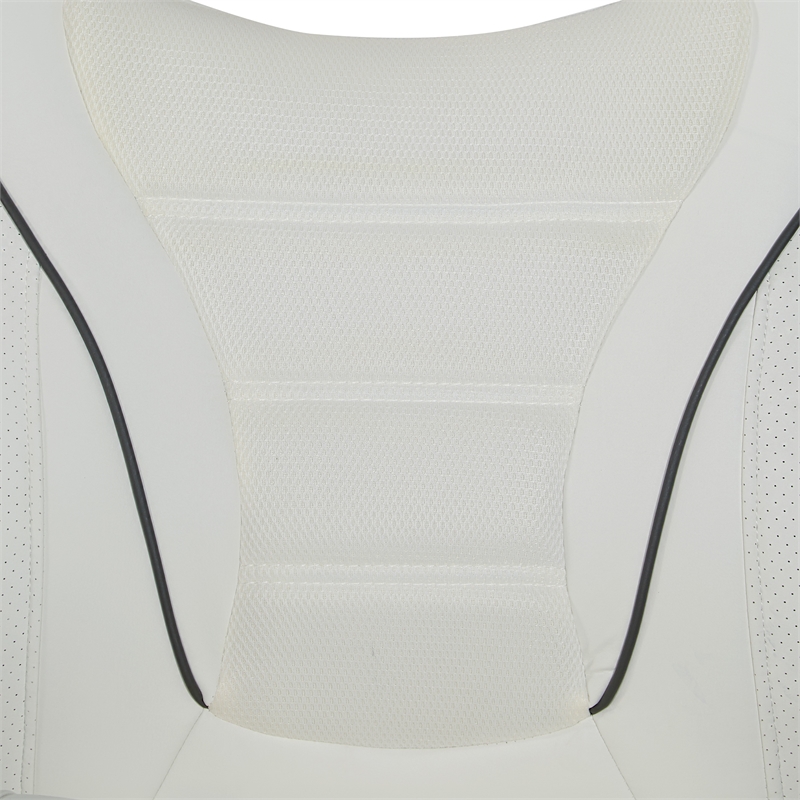 Pemberly Row Contemporary Gaming Chair in White Faux Leather