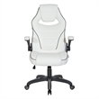 Pemberly Row Contemporary Gaming Chair in White Faux Leather