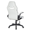Pemberly Row Contemporary Gaming Chair in White Faux Leather