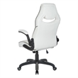 Pemberly Row Contemporary Gaming Chair in White Faux Leather