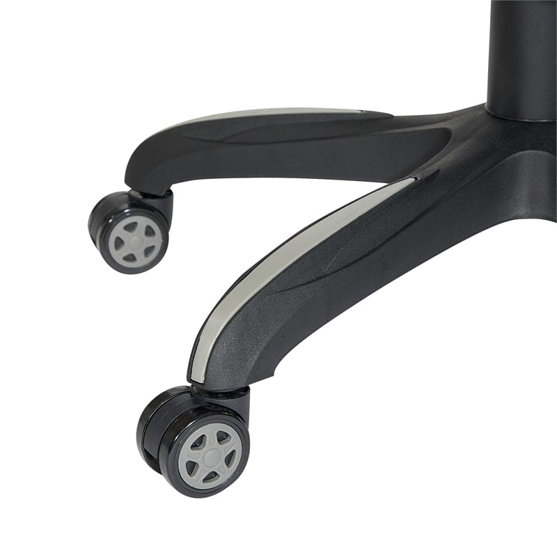 Pemberly Row Contemporary Gaming Chair in White Faux Leather