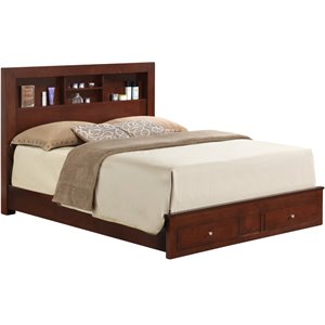 Pemberly Row Modern / Contemporary King Storage Bed in Cherry