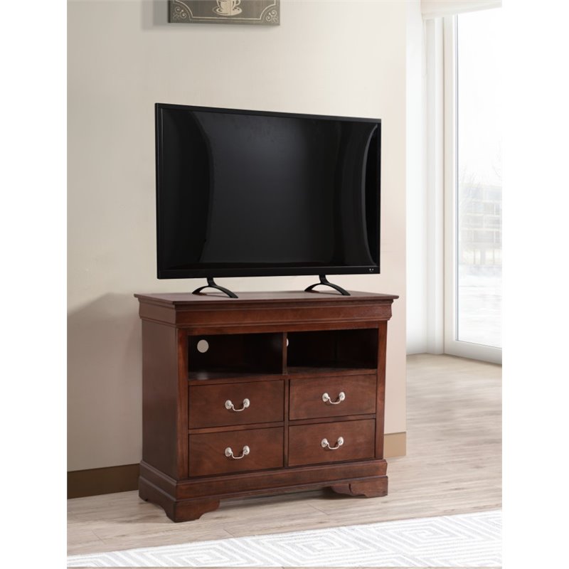 Pemberly Row Contemporary Transitional TV Stand in Cappuccino