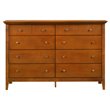 Pemberly Row Contemporary Transitional 8 Drawer Dresser in Oak