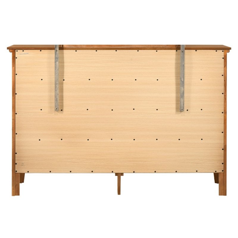 Pemberly Row Contemporary Transitional 8 Drawer Dresser in Oak