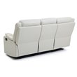 Pemberly Row Modern Faux Leather Double Reclining Sofa in Pearl