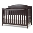 Pemberly Row Modern / Contemporary Round Top Panel Crib in Espresso