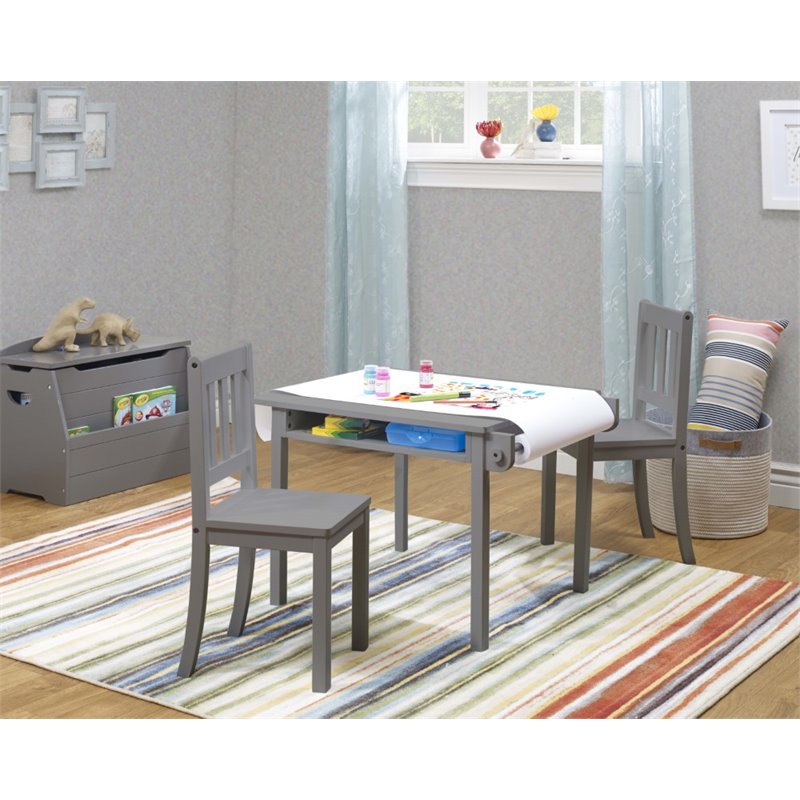 Pemberly Row Modern / Contemporary Table and Chair Set in Gray