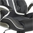 Pemberly Row Gaming Chair in Black Faux Leather with White Accents