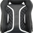 Pemberly Row Gaming Chair in Black Faux Leather with White Accents