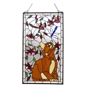 Pemberly Row Modern / Contemporary Tiffany-glass Window Panel 18x31