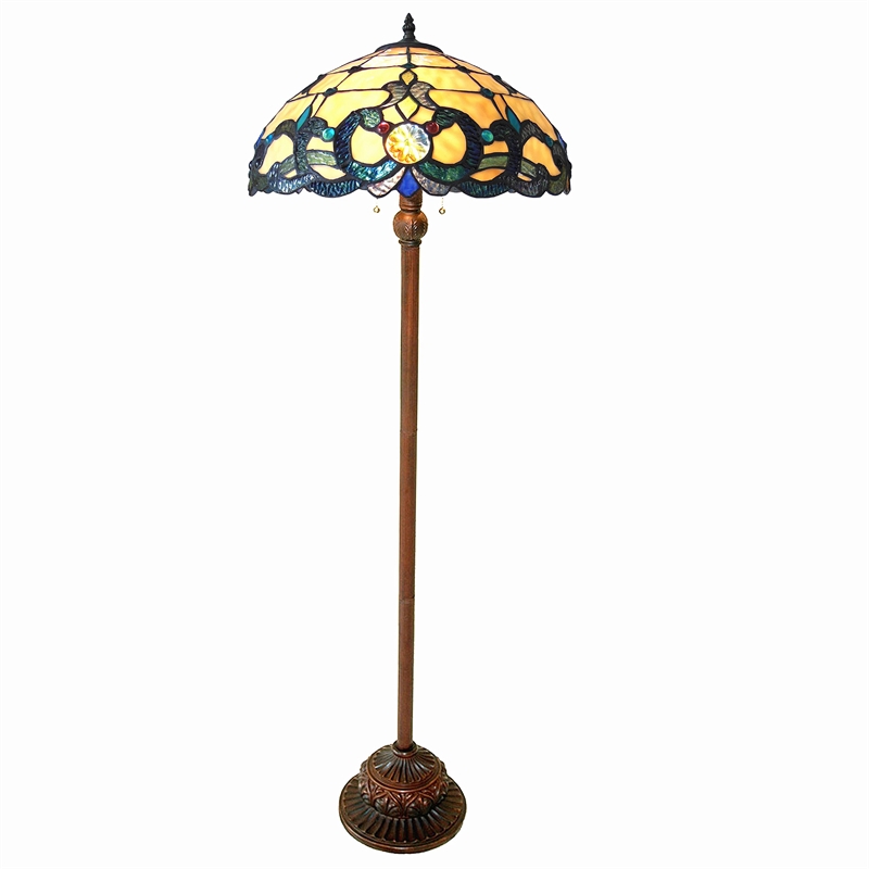 Pemberly Row Modern Tiffany-style 2 Light Floor Lamp 18