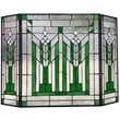Pemberly Row Mission 3pcs Folding Tiffany-glass Fireplace Screen 38