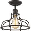 Pemberly Row 1 Light Rubbed Bronze Semi-flush Ceiling Fixture 10