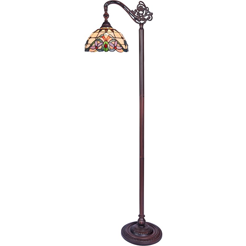 Pemberly Row Tiffany-style 1 Light Reading Floor Lamp 11
