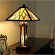 Pemberly Row Tiffany Mission 3 Light Double Lit Wooden Table Lamp 15