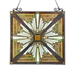 Pemberly Row Modern Tiffany-glass Mission Window Panel 24.5x26