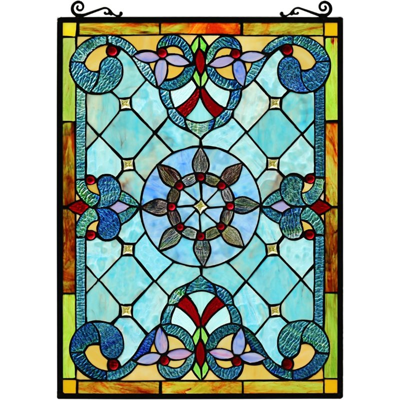 Pemberly Row Modern Tiffany-style Design Window Panel 18