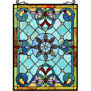 Pemberly Row Modern Tiffany-style Design Window Panel 18&quot x 25&quot