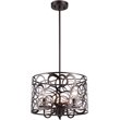 Pemberly Row Farmhouse 3 Lights Rubbed Bronze Ceiling Pendant 14