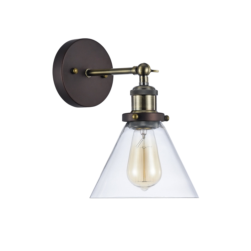 Pemberly Row Industrial-style 1 Light Rubbed Bronze Wall Sconce 7