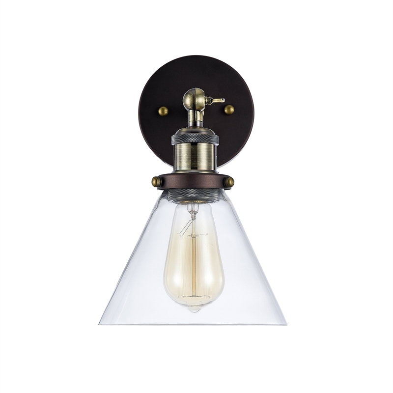 Pemberly Row Industrial-style 1 Light Rubbed Bronze Wall Sconce 7