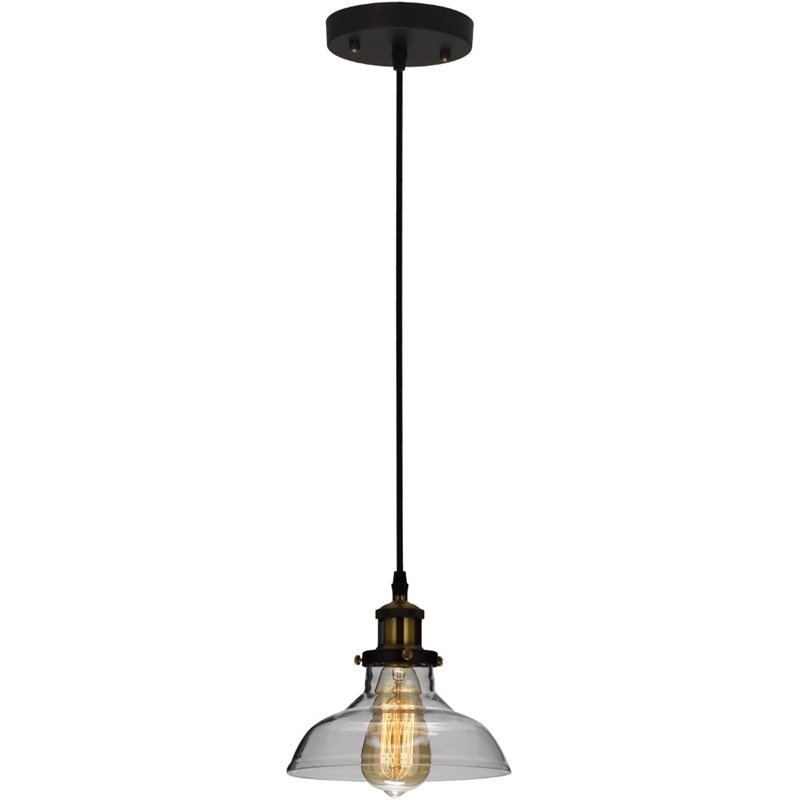 Pemberly Row Industrial 1 Light Oil Rubbed Bronze Ceiling Pendant 8