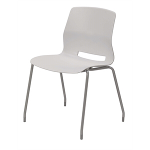 Pemberly Row Modern Plastic Armless Stackable Chair in Moonbeam