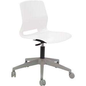 Pemberly Row 5 Leg Base Plastic Office Swivel Chair in White